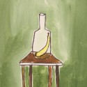Banana in a Jar, ink on canvas by Greg Yenoli