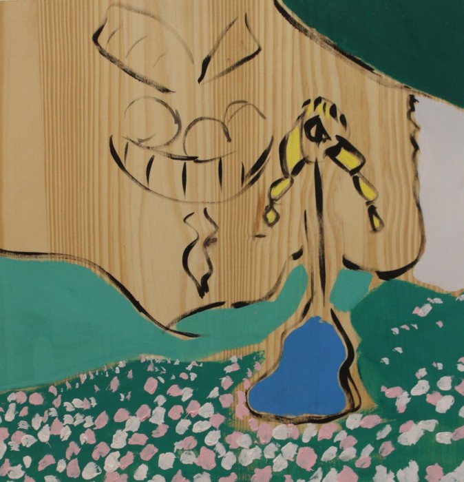 Alice, acrylic on wood by Greg Yenoli